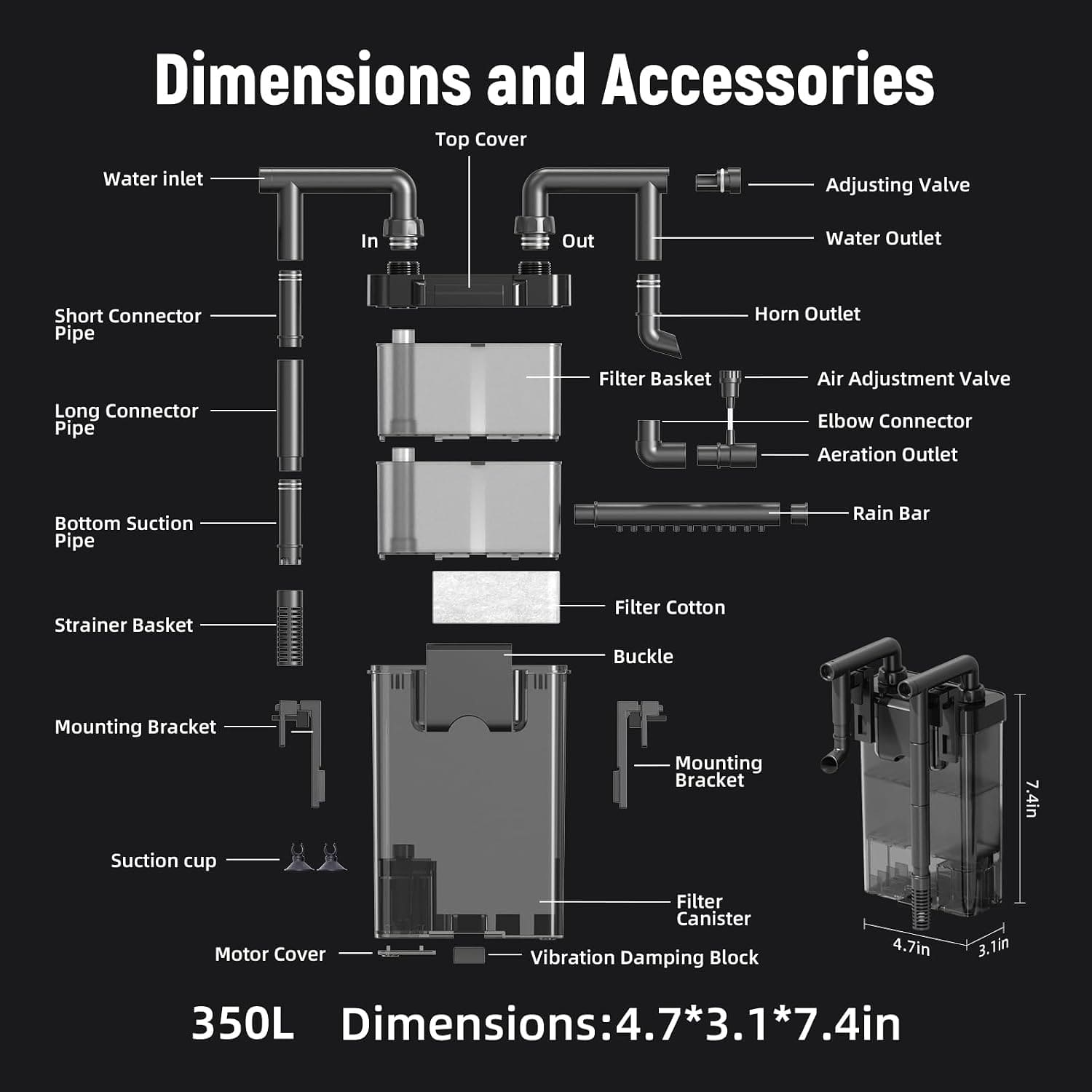 AQUASMITH CLX Series Hang-On-Back Aquarium Filter
